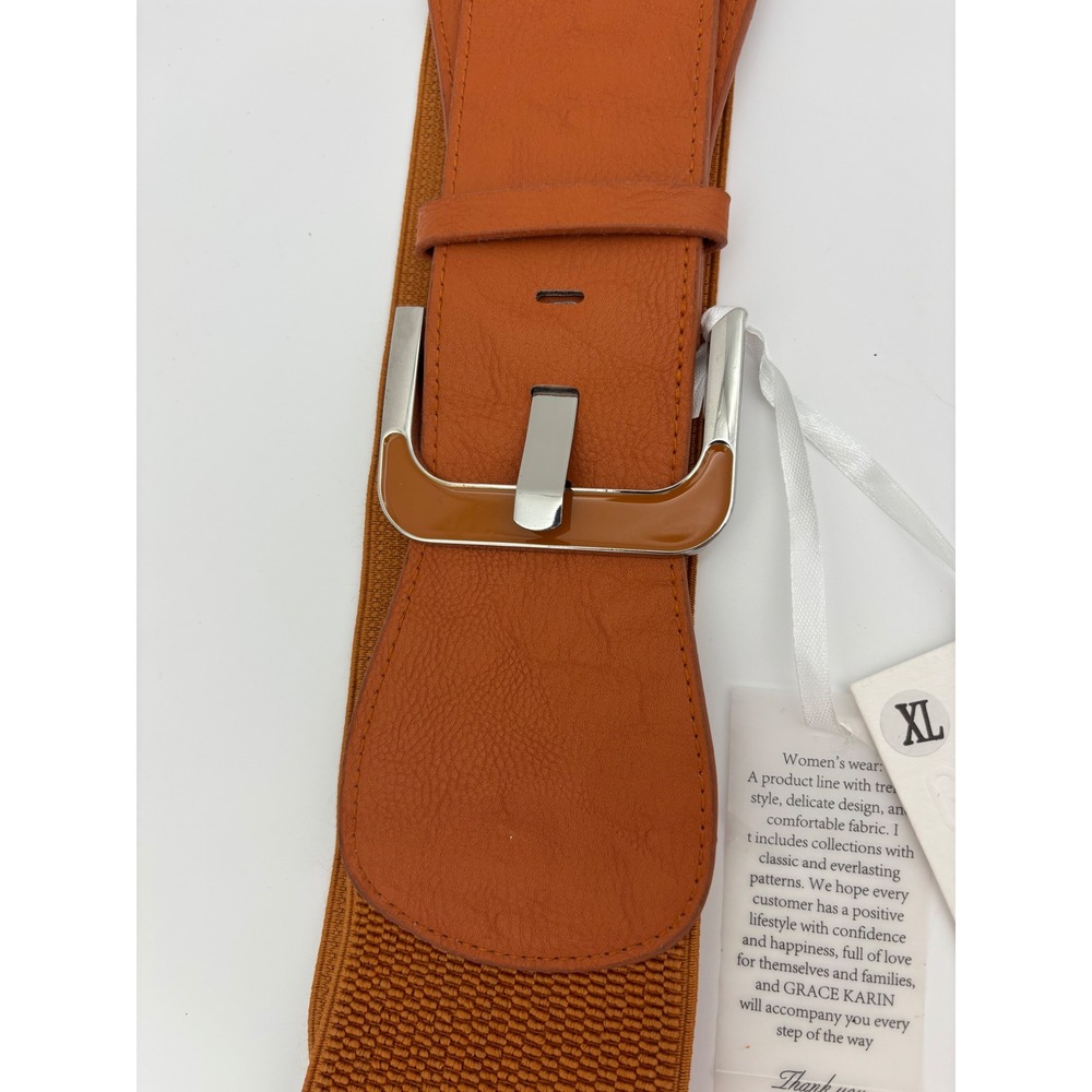 GRACE KARIN Wide Orange Belt Accessory‎ Womens Elastic Stretch Big Buckle NEW XL - Picture 7 of 13